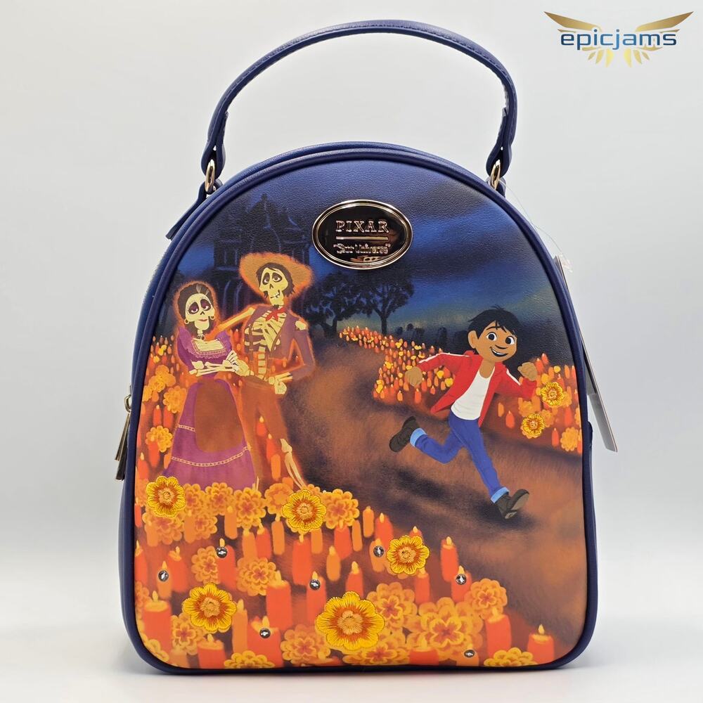 Disney Pixar Coco Exclusive Cemetery Light-Up Floral Mini Backpack New